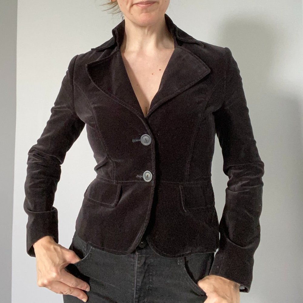 Esprit | Velvet Jacket | Gothic Collar | Size 0 | Vintage